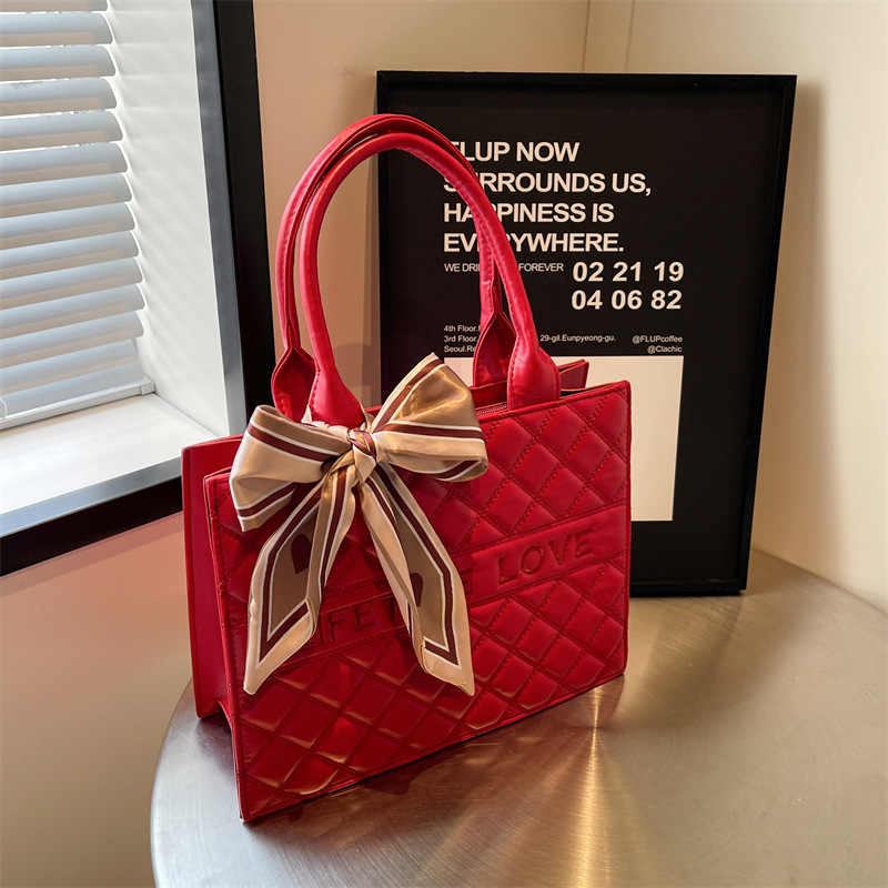 빨간색 실크 스카프 6806