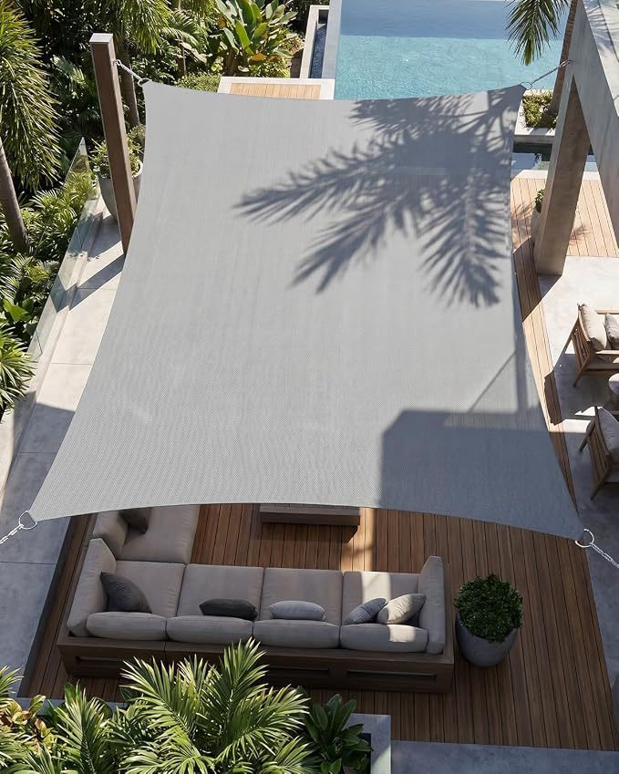 UV50+ rectangular sunshade sail, waterproof, wear-resistant, tear-resistant, outdoor sunshade canopy for garden terrace