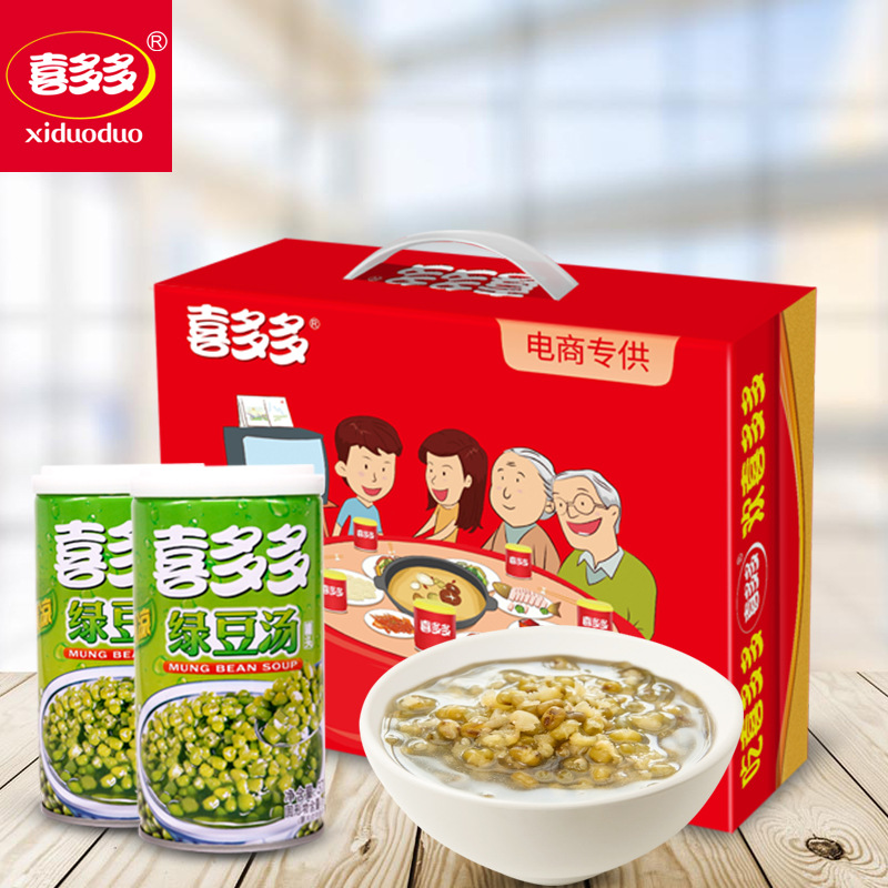 喜多多绿豆汤罐头370g*6罐整箱夏季早餐粥八宝粥夏日饮料