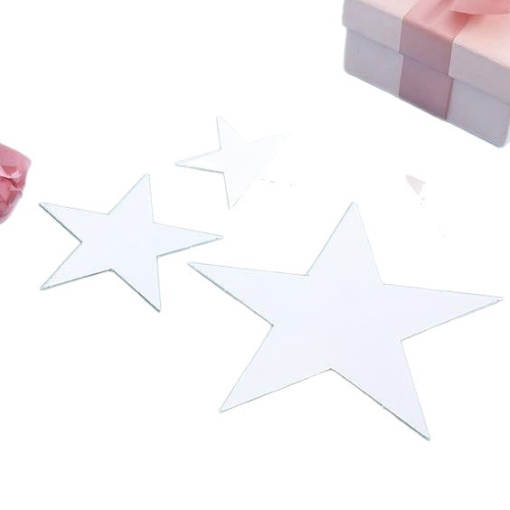 Étoile creuse acrylique de 1 mm, autocollant miroir 3D multi-tailles pour décoration murale d'entrée de chambre d'enfant_voghion.com