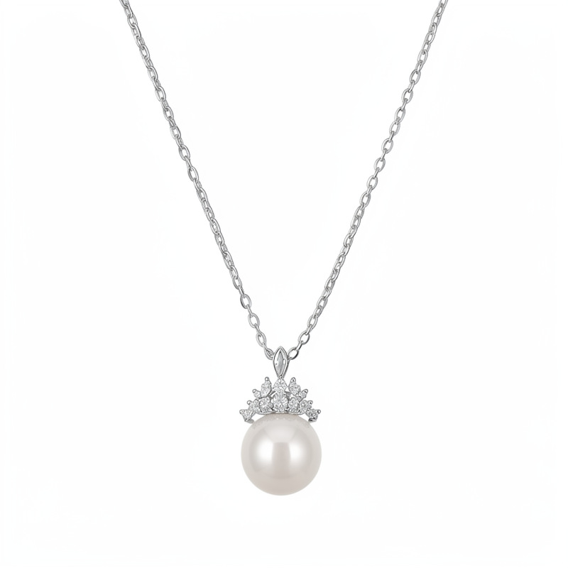 18 quilates de oro verdadero collar de perlas de piedra de aluminio ligero lujo de alta calidad cadena de clavícula simple conjunto de joyería de moda diaria