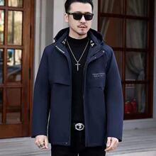 真兔毛男士派克服皮毛一体皮草爸爸装男装派毛领轻商务风加长款