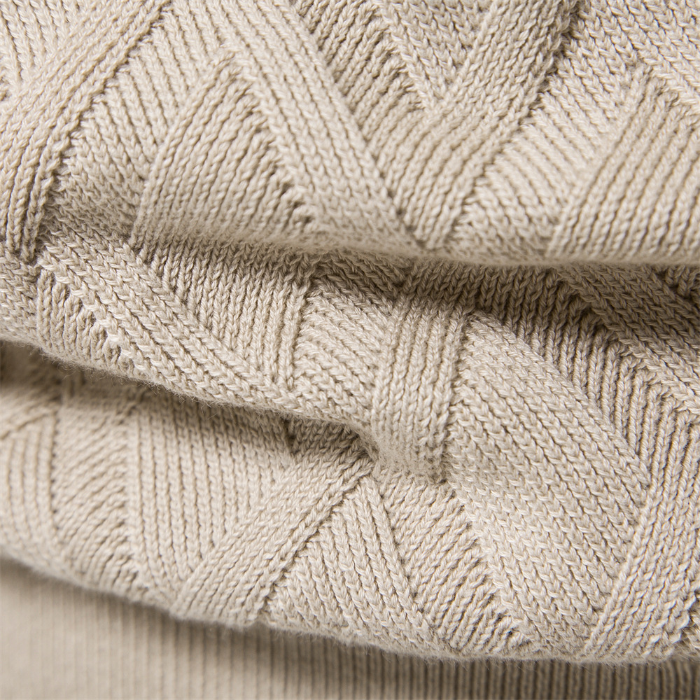 Hochwertiger 2024 Herbst- und Winterneuheiten Pullover aus reiner Baumwolle mit einfarbigem Strickpullover für Herren_voghion.com