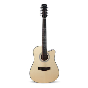Cross-Border 41-Inch 12-String Folk Guitar with Bright a Spruce Plywood Martin Notch Sapele Guitar Can Be Installed with an Electric Box