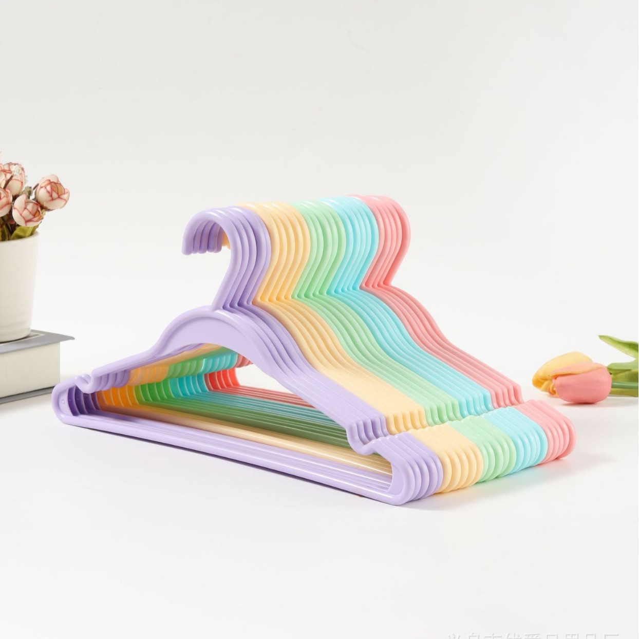 加粗儿童衣架 婴儿塑料防滑晾衣架 干湿两用宝宝无痕批发现代简约