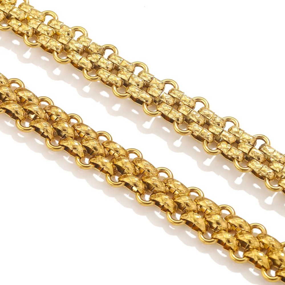 Acero inoxidable Hip Hop Heavy Metal Cadena gruesa grande Acero de titanio DIY Moda europea y americana Cadena semiacabada Cadena de bolso hecha a mano