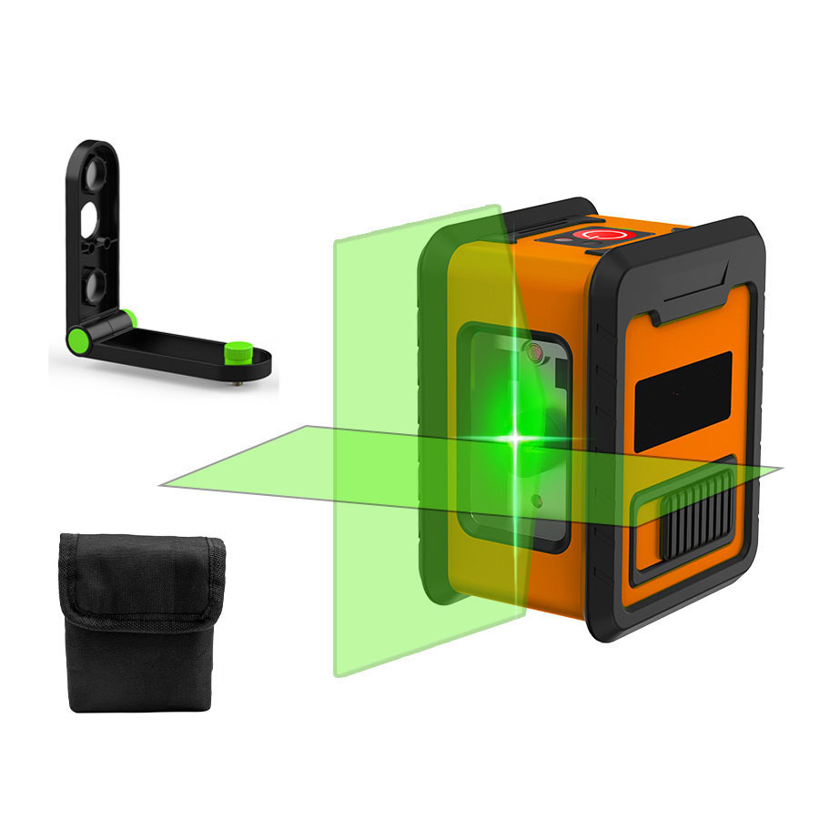 Nivel de infrarrojos láser portátil Mini pequeña luz verde 2-Línea proyector de alta precisión instrumento de nivelación de luz fuerte