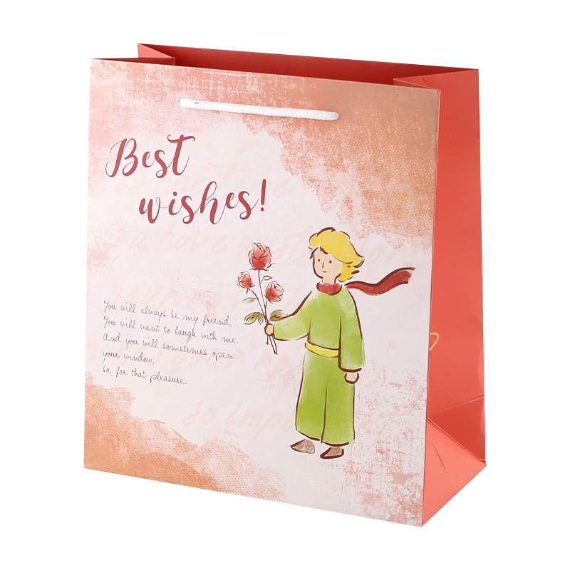 Bolsas de regalo de rosa pintadas a mano en bolsas de regalo de cumpleaños de nicho de alto valor de asteroides