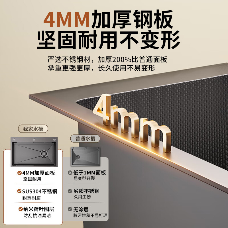 Cocina lavabo gran tanque único panal estampado 304 acero inoxidable lavabo doméstico lavabo