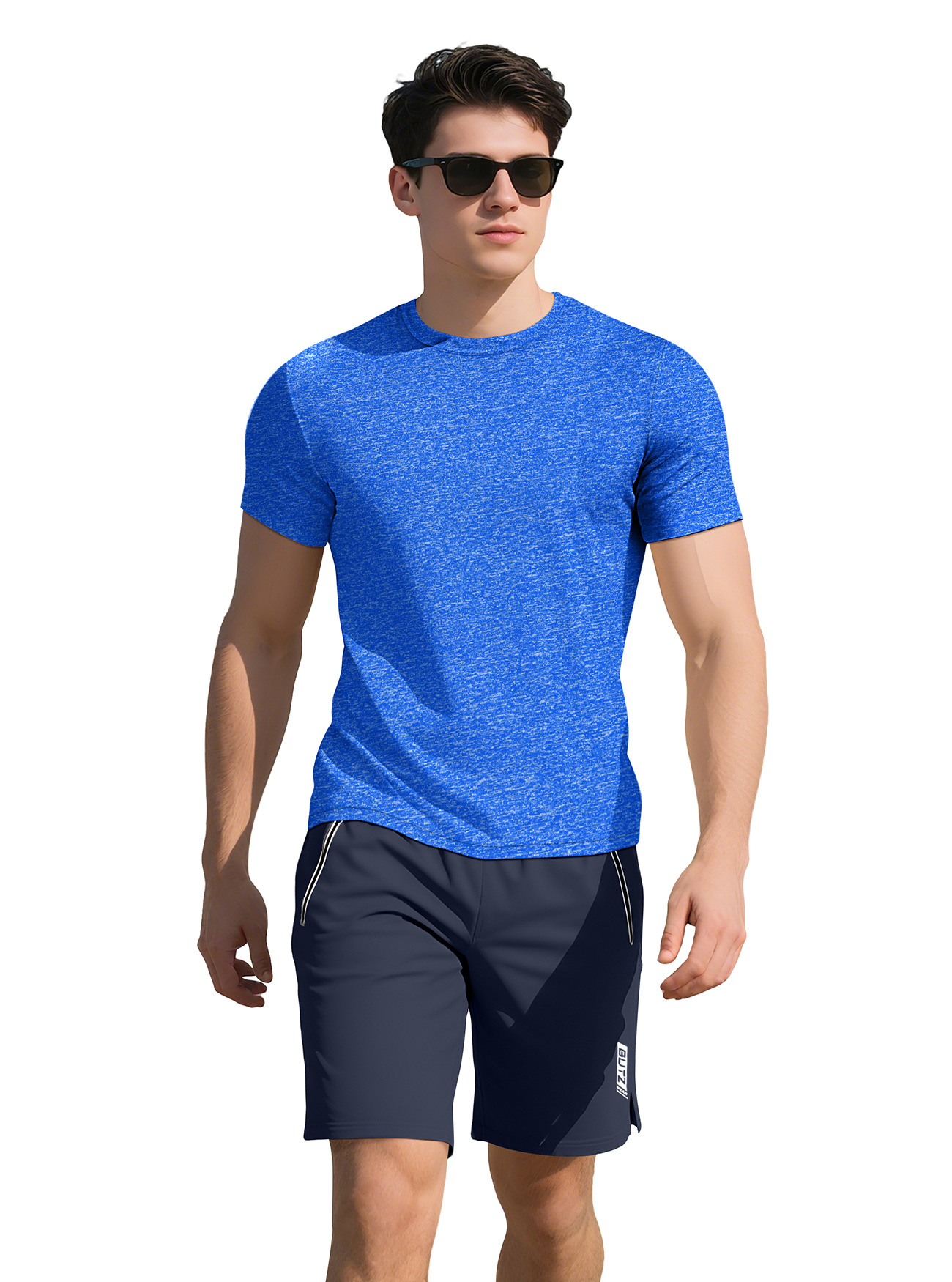 Nueva camiseta de verano para hombre, estilo fitness, cuello henley, 230g, algodón grueso acanalado, retro, corte ajustado, manga corta, informal