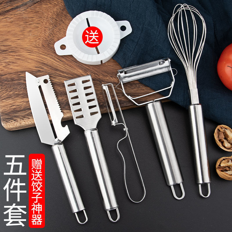 Cuchillo de frutas multifuncional de cocina doméstica raspadora de papas raspadora de frutas de tres piezas para dormitorios de estudiantes de melón y fruta