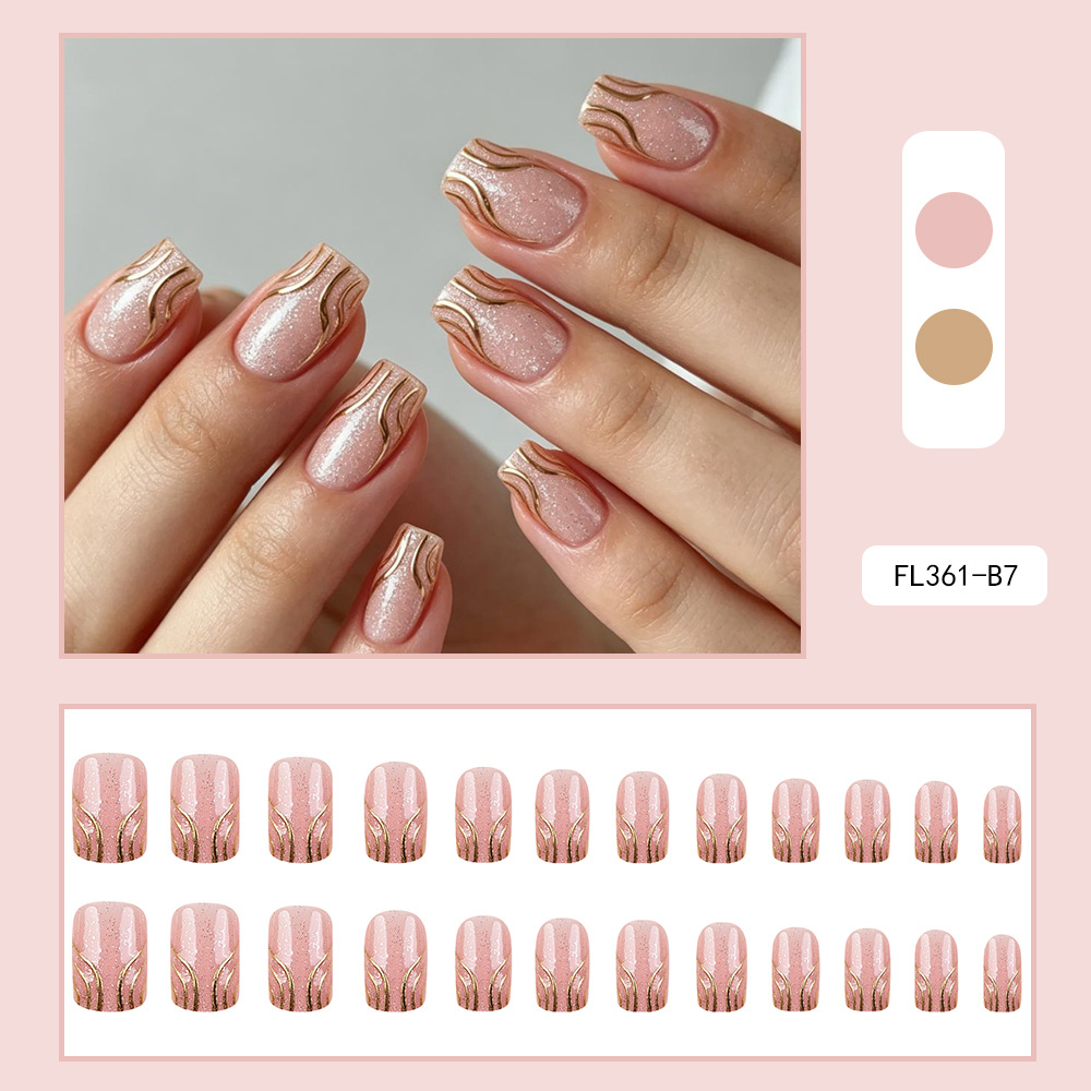 Desgaste de uñas falso transfronterizo de uñas de longitud media pieza de uñas desmontable pieza de uñas producto terminado uñas al por mayor