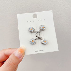 Pantalones de jeans de cintura, botones de cintura ajustados, botones ajustables fijos