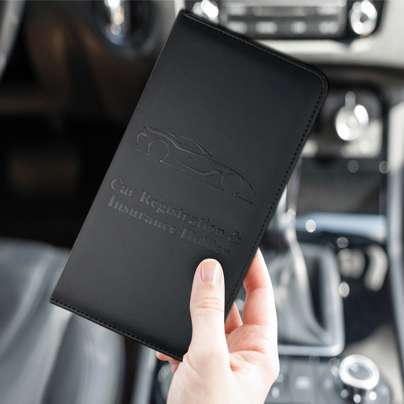 Transfronterizo temu licencia de conducir americana pu funda de cuero carpeta de registro de automóviles funda de archivo de información de seguro