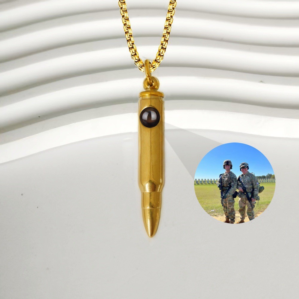 Colar masculino pingente bala aço titânio versátil elegante_voghion.com