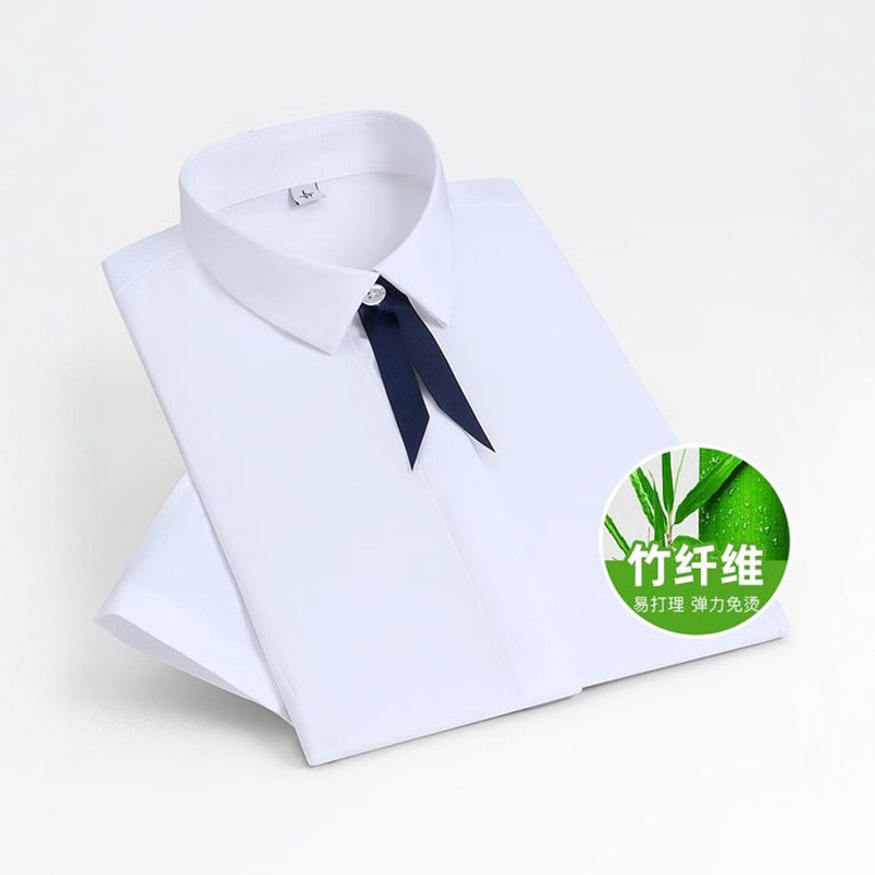 Popular on Taobao: White short-sleeve shirt for work and commuting, women's breathable bamboo fiber anti-wrinkle long and short-sleeve shirt for summer Popular on Taobao: White short-sleeve shirt for work and commuting, women's breathable bamboo fiber anti-wrinkle long and short-sleeve shirt for summer