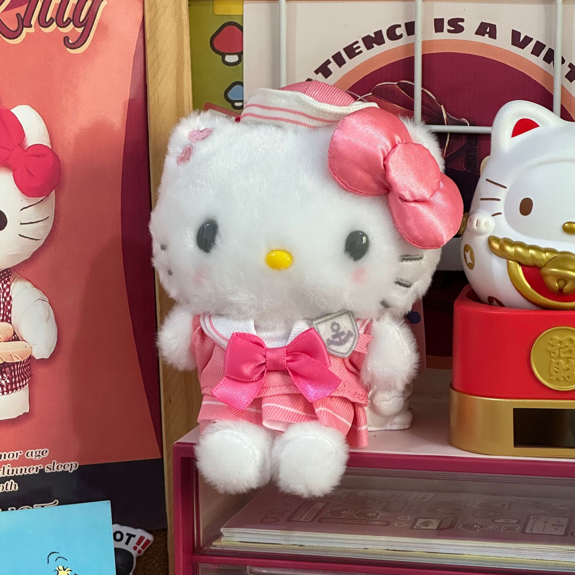 Amor hellokitty muñeca colgante llavero colgante bolsas de regalo bolsas de peluche lindo muñeca colgante lindo