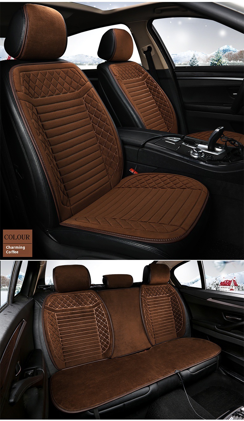 Heated Seat Cushion Fcc Certified Ce Winter Plush Cushion Car Plush Seat Cushion Car Accessories Winter Car Seat Cushion