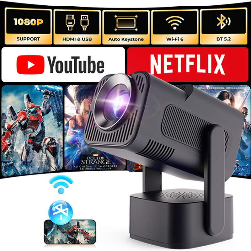 New Hot-Selling S320 PLUS Projector with Wireless Screen Mirroring Portable HD Projector for Home and Large Displays