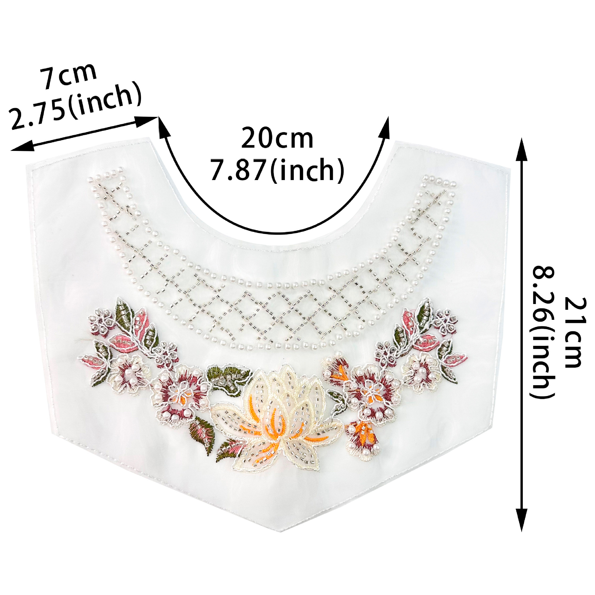 Florecer accesorios de malla de cuentas de clavos de ropa de collar