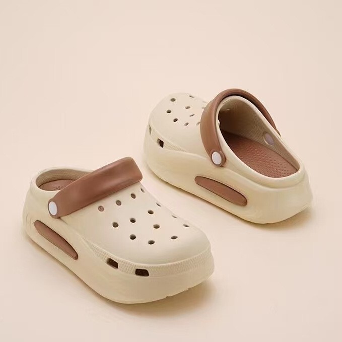 6.0cm Summer Clogs for Women 2024 New Outer Wear Thick-Soled Beach Sandals with Poop Feeling Eva Anti-Slip Slippers