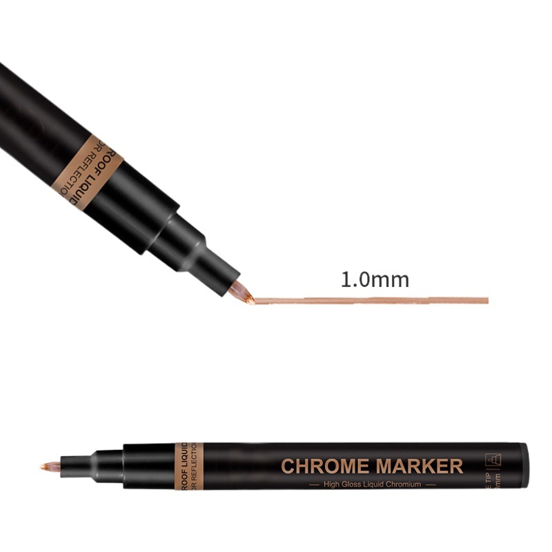 Espejo pluma cromado marcador electroplateado reflexivo de alto brillo pluma Gundam modelo DIY vidrio pintura metal pluma