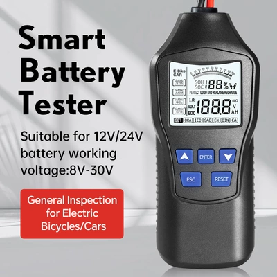 Intelligent Battery Tester High-Precision 12V24V Battery Tester Battery Car Oil Car Lead-Acid Battery Test (Avtomobil diaqnostika alətləri) - new-english-white-light-screen-common-to-battery-carsfuel-cars