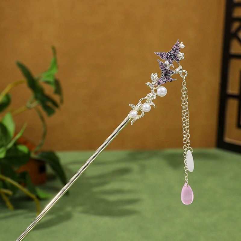 Chinese hairpin, hairgrip with tassels, hair accessory, Chinese style, high-quality style, simple and elegant design, wholesale