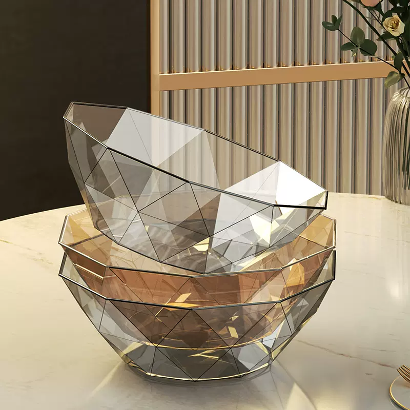 菱形果盘pet多边形透明高颜值客厅茶几简约水果盘瓜子坚果糖果盘