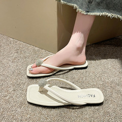平底人字拖鞋女鞋子2024年夏季新款小眾復古百搭外穿夾趾沙灘涼拖