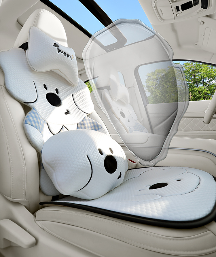 New Daidai Dog Car Seat Cushion, Universal for All Seasons, Single-Piece Driver's Seat Cushion, Cute Seat Cushion for Women
