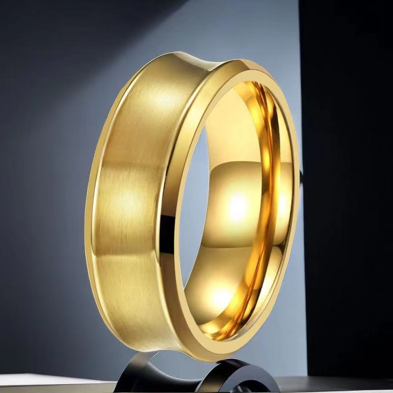 8g Weight Rings Classification Vacation Classic Style Solid Color Titanium Steel Plating Men's Rings Men Band Rings