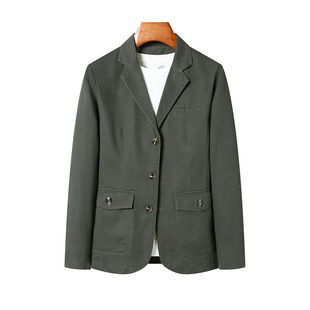 Cross-border Casual Small Suit Men's Spring and Autumn Washed Cotton Small Suit Casual Clothes Single West plus size Business Jacket Men's 5895