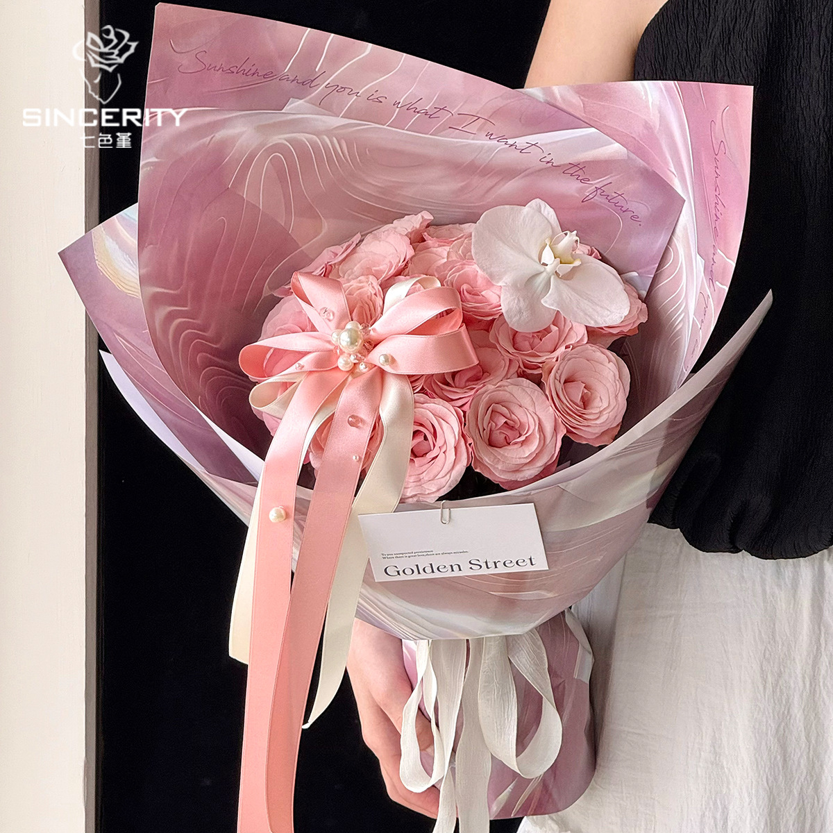 Nuevo papel brillante impermeable flor embalaje DIY embalaje florista material de papel de embalaje de flores