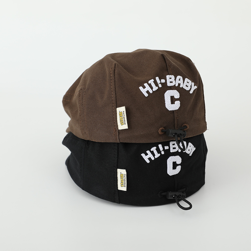 Sombrero japonés retro para niños periódicos nuevos letras bordadas boinas pintores para niños y niñas gorras de boca de pato gorras