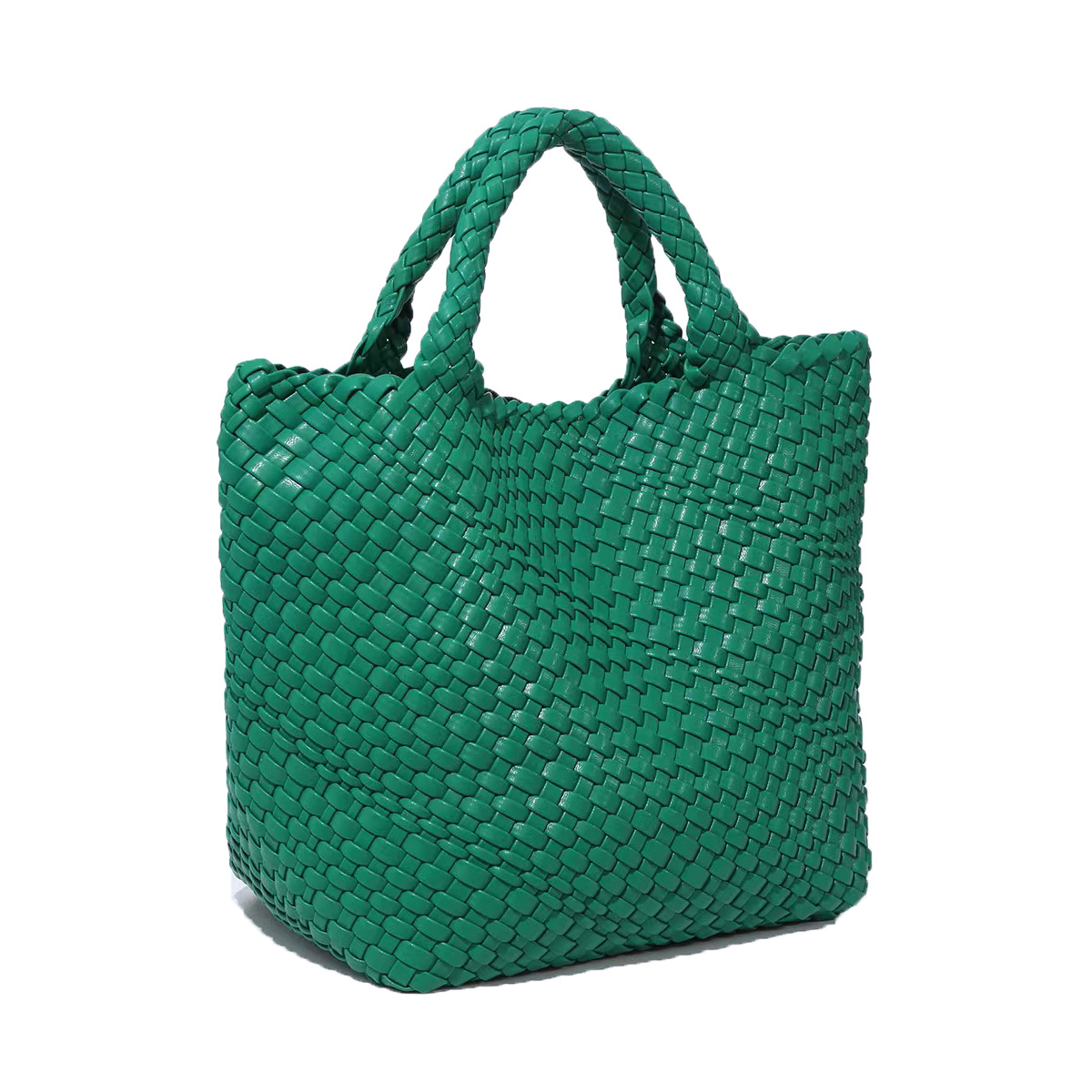 Modische Pu-leder Schultertasche Geflochtene Damentasche Groß_voghion.com