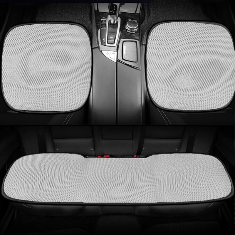Cross-Border Foreign Trade Summer Universal Car Seat Cushion Set Made of Ice Silk, Three-Piece Set, Minimum Order of One Piece, Custom-Made with Your Own Design, Cooling Seat Cushion