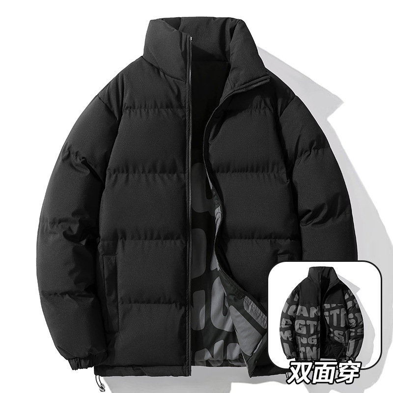 Hong Kong estilo de los hombres de doble cara usable engrosada hombres de algodón acolchado abrigo de invierno de la solapa caliente de algodón acolchado de la marca de moda de la chaqueta de los hombres de algodón acolchado fabricante