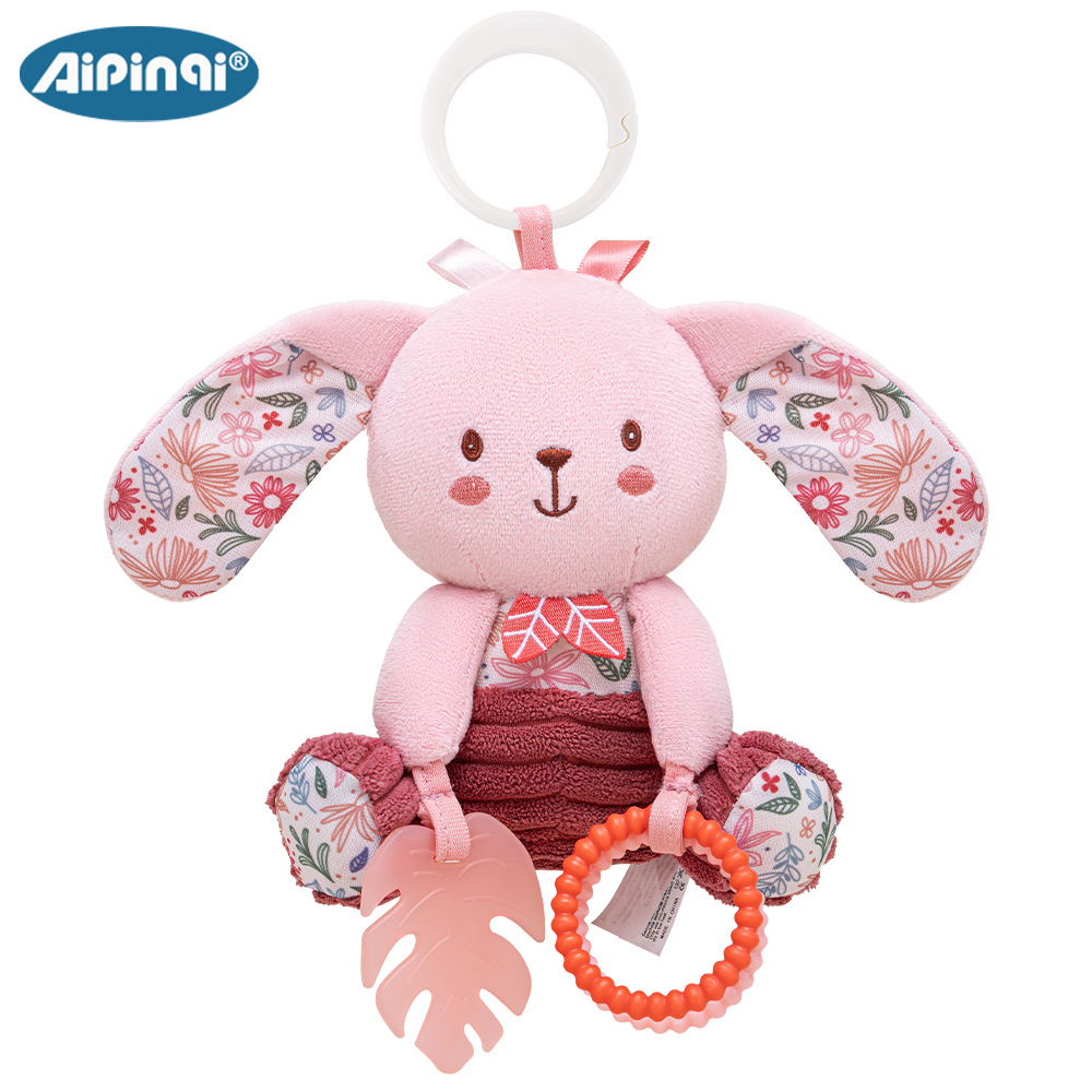 Aipinqi nueva campana rosa para bebés pacificadores muñecas de peluche para bebés tornos de música campana juguetes en stock