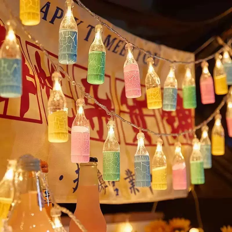 led户外夜市摆摊水果挂灯龙虾啤酒灯串柠檬西瓜灯装饰氛围灯彩灯