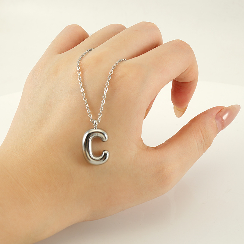 1 Piece Quantity 304 Stainless Steel Casual Elegant Polishing Letter Pendant Necklace