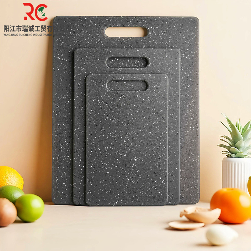 Wholesale Black Imitation Marble Pattern Cutting Board Three-Piece Set Square Cutting Board Kitchen Plastic Cutting Board Thick Knife Board