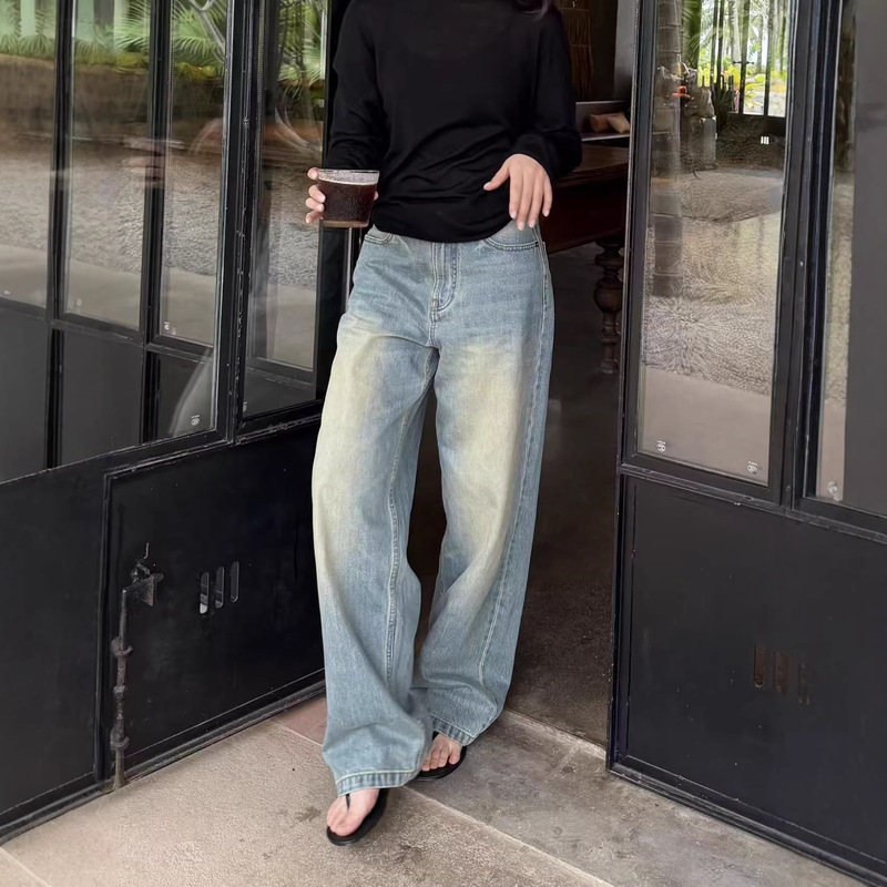 Hankke 2026 Spring New Tr Series Salt-Washed Retro Straight-Leg Jeans Support Mixed Batch and Dropshipping Hankke 2026 Spring New Tr Series Salt-Washed Retro Straight-Leg Jeans Support Mixed Batch and Dropshipping