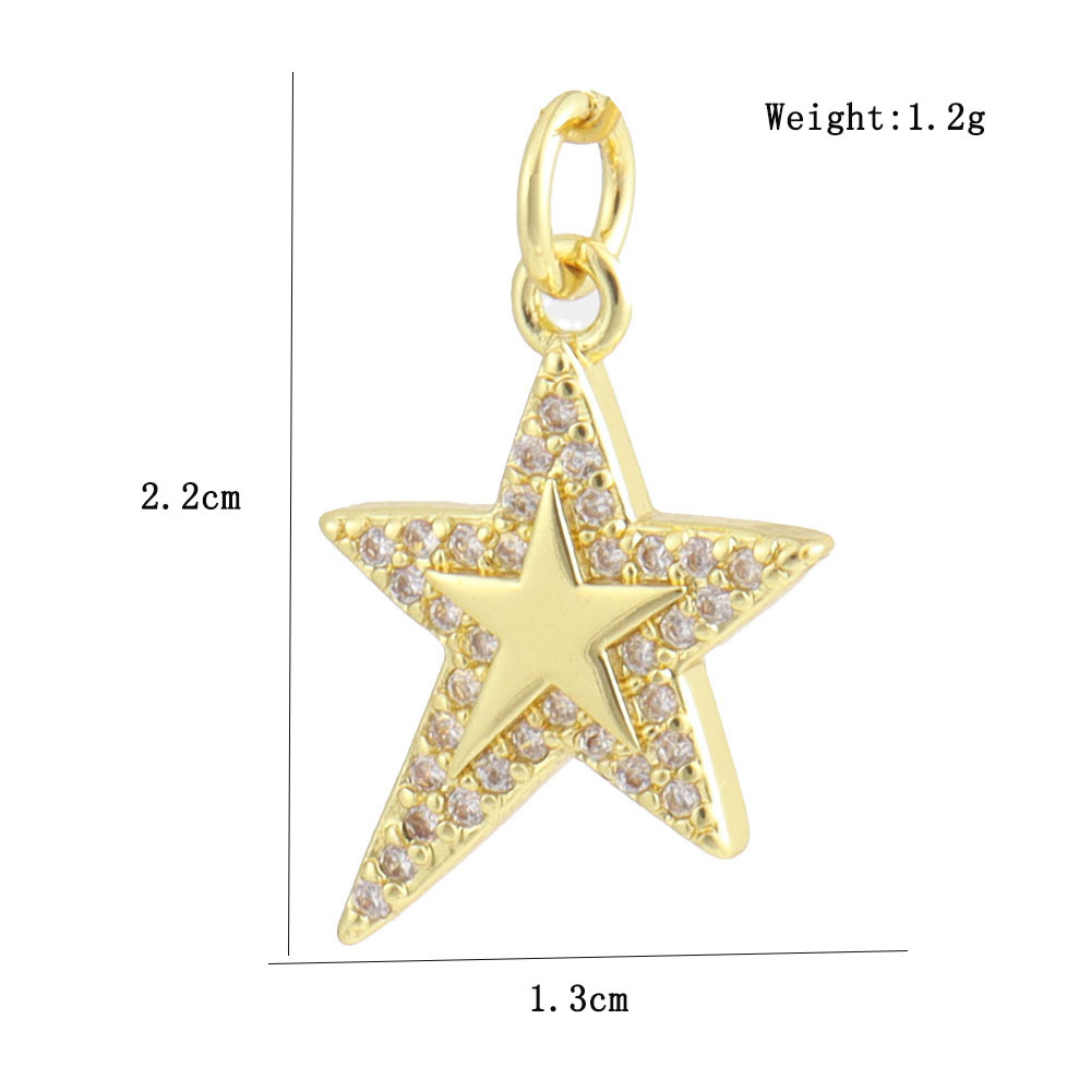 6g Weight Pendant Jewelry Making Type 12 * 18mm Jewelry Making Size Zircon Inlay Material DIY Jewelry Accessories Classification 1 Piece Quantity Copper Material Star, Heart Shape, Eye Pattern Plating, Inlay Design IG Style Style 1 Piece 12 * 18mm Copper Zircon Star Heart Shape Eye Pendant 17