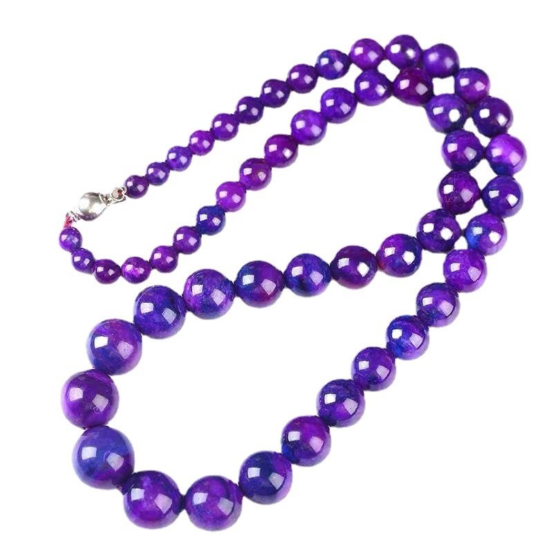 South African Natural Old Material Royal Purple Shugulai Suji Stone Women's Tower Chain Necklace Sweater Chain Women's Jewelry Gift