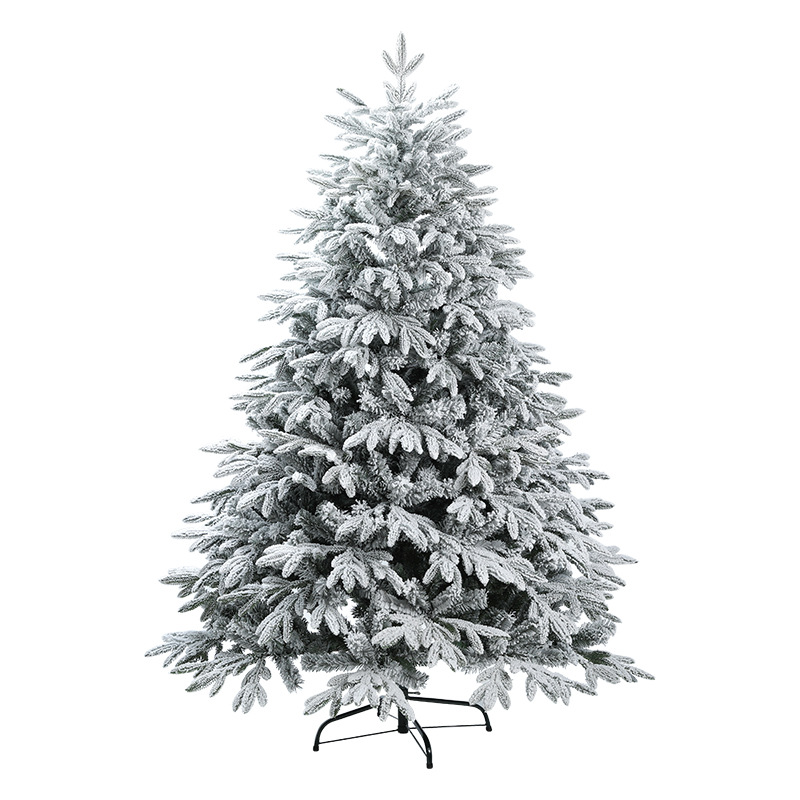 Árbol de Navidad de lujo mixto de PE, cubierto de nieve, decoración de 240 cm para escaparates de centros comerciales.