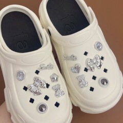 適配洞洞鞋配飾裝飾鞋花巴洛克蝴蝶結鞋扣香風diy拖鞋配件可拆卸