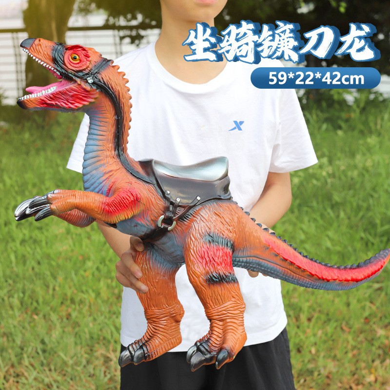 Modelo de dinosaurio de goma suave de gran tamaño para niños y niños, falciformes, brachiosaurios, triceratosaurios, juguetes de montaje