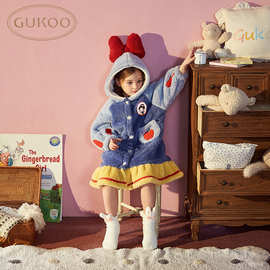 白雪公主儿童睡衣珊瑚绒女童秋冬季睡袍女孩宝宝法兰绒家居服加厚