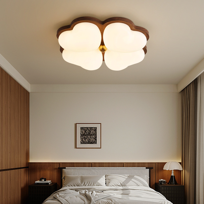 Lámpara de dormitorio de estilo crema de estilo antiguo, lámpara de techo, protección ocular de viento silencioso de wabi-retro francés, habitación de niños, dormitorio principal, lámpara de habitación